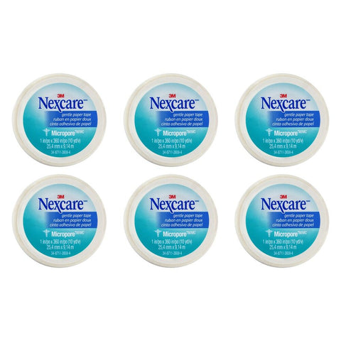 Nexcare Gentle Paper Tape White 25.4mm x 9.1 Metres x 12 Bundle of 6
