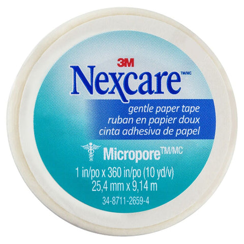 Nexcare Gentle Paper Tape White 25.4mm x 9.1 Metres x 12