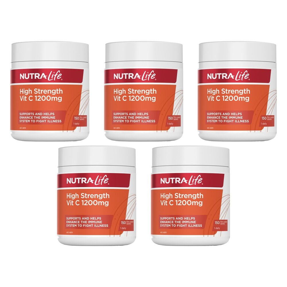 Nutra-Life High Strength Vitamin C 1200mg 150 Tablets Pack of 5