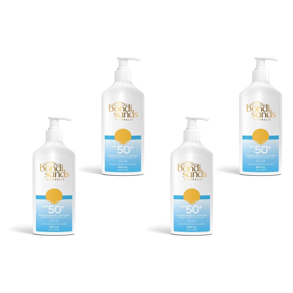 Bondi Sands Sunscreen Lotion SPF50+ 400mL Pack of 4