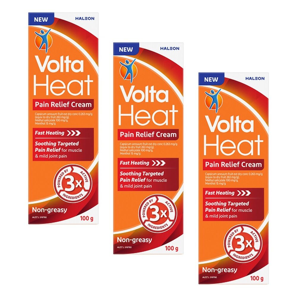 VoltaHeat Pain Relief Cream 100g Pack of 3