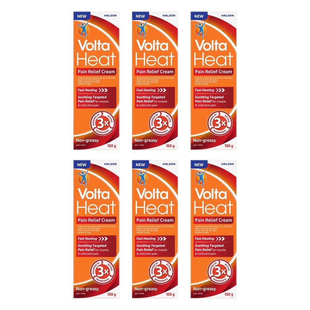 VoltaHeat Pain Relief Cream 100g Pack of 6