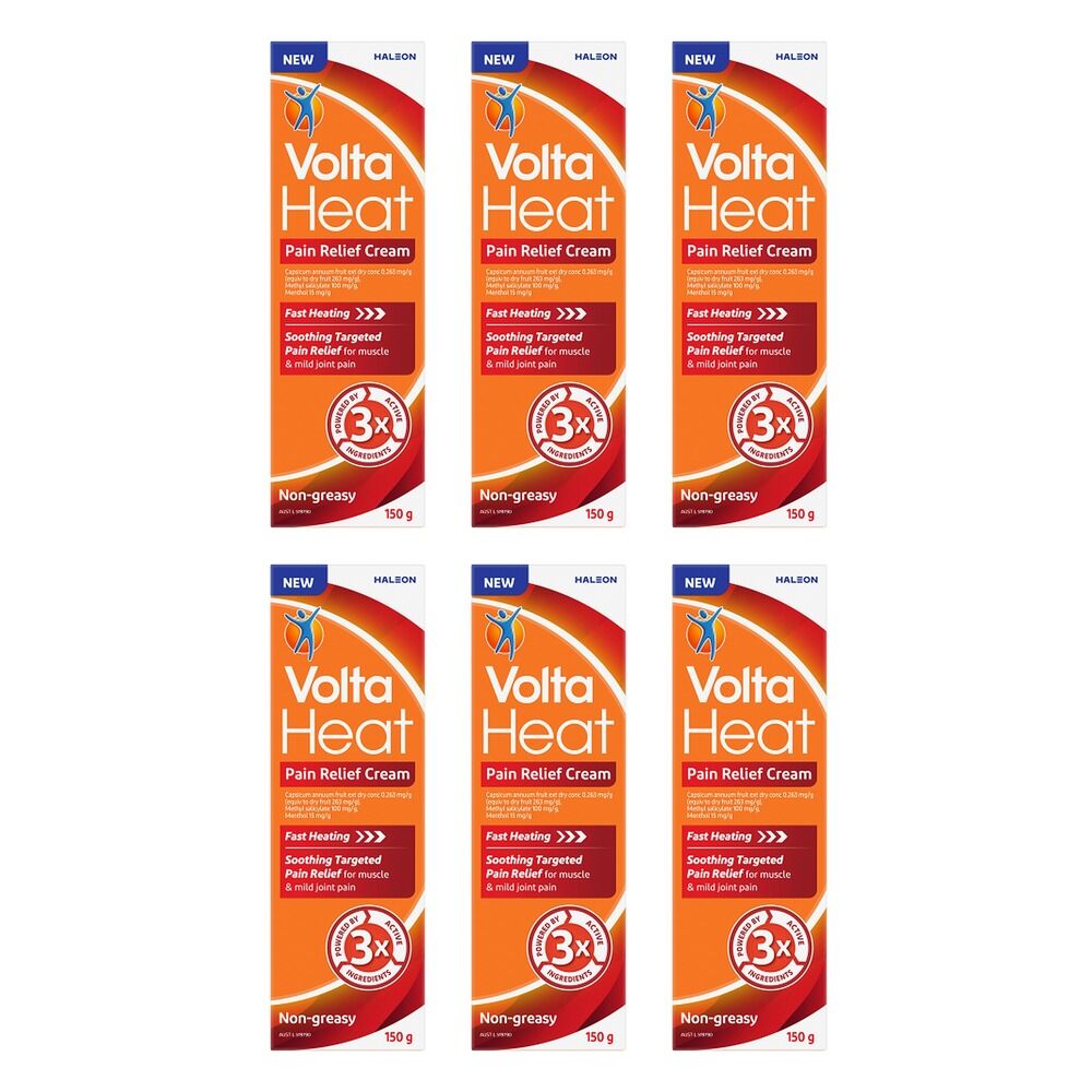 VoltaHeat Pain Relief Cream 150g Pack of 6