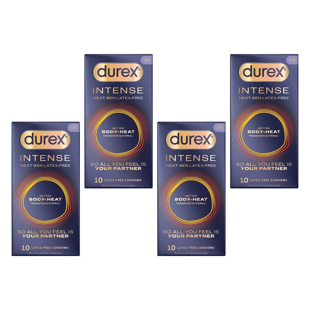 Durex Intense Regular Latex-Free 10 Condoms Pack of 4