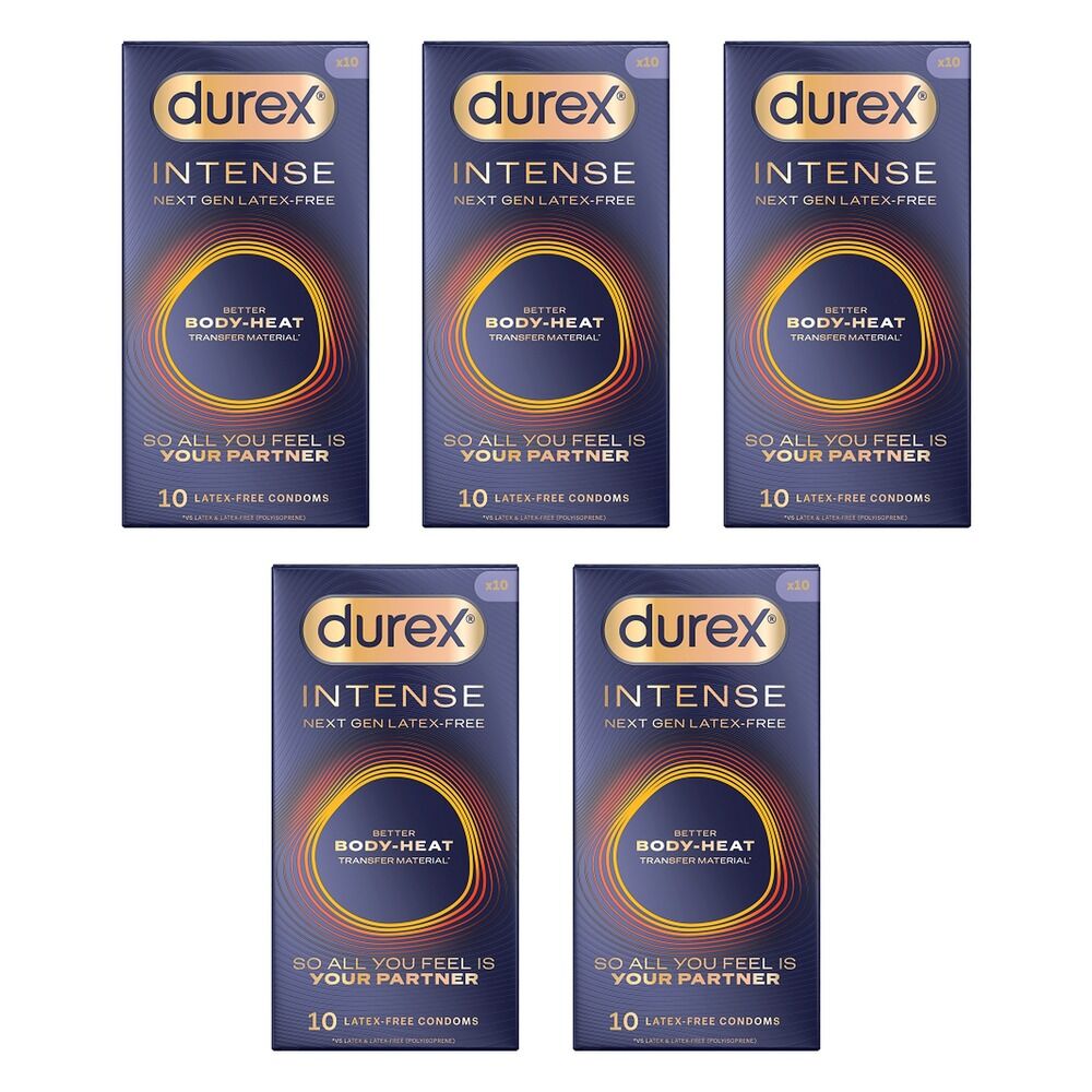 Durex Intense Regular Latex-Free 10 Condoms Pack of 5