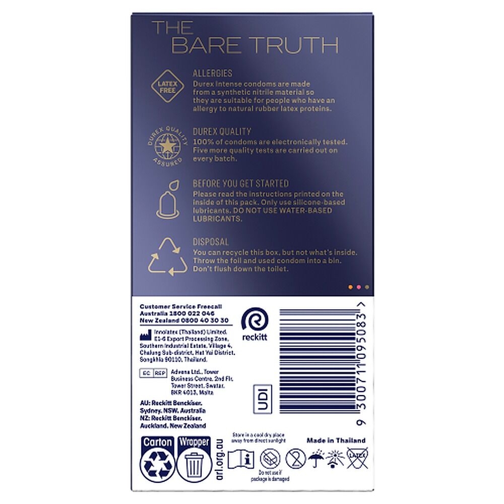 Durex Intense Regular Latex-Free 10 Condoms
