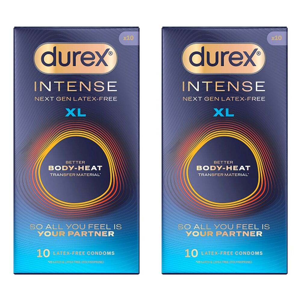 Durex Intense Extra Large Condoms 10 Pack Bundle of 2