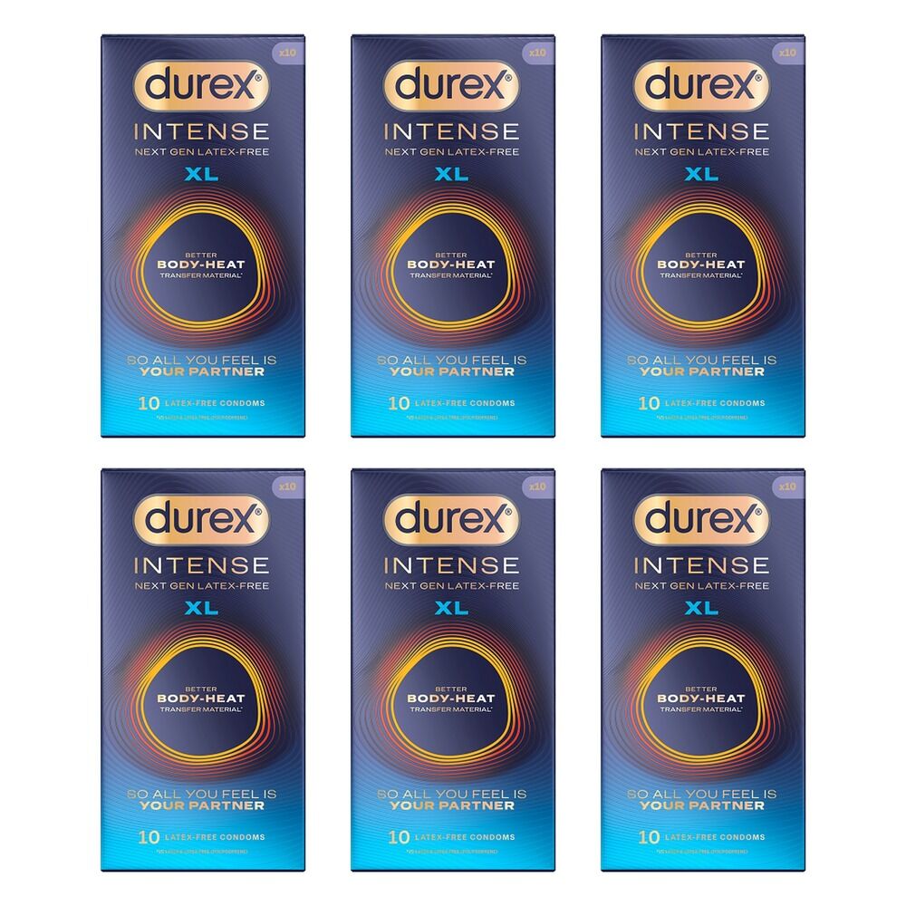 Durex Intense Extra Large Condoms 10 Pack Bundle of 6