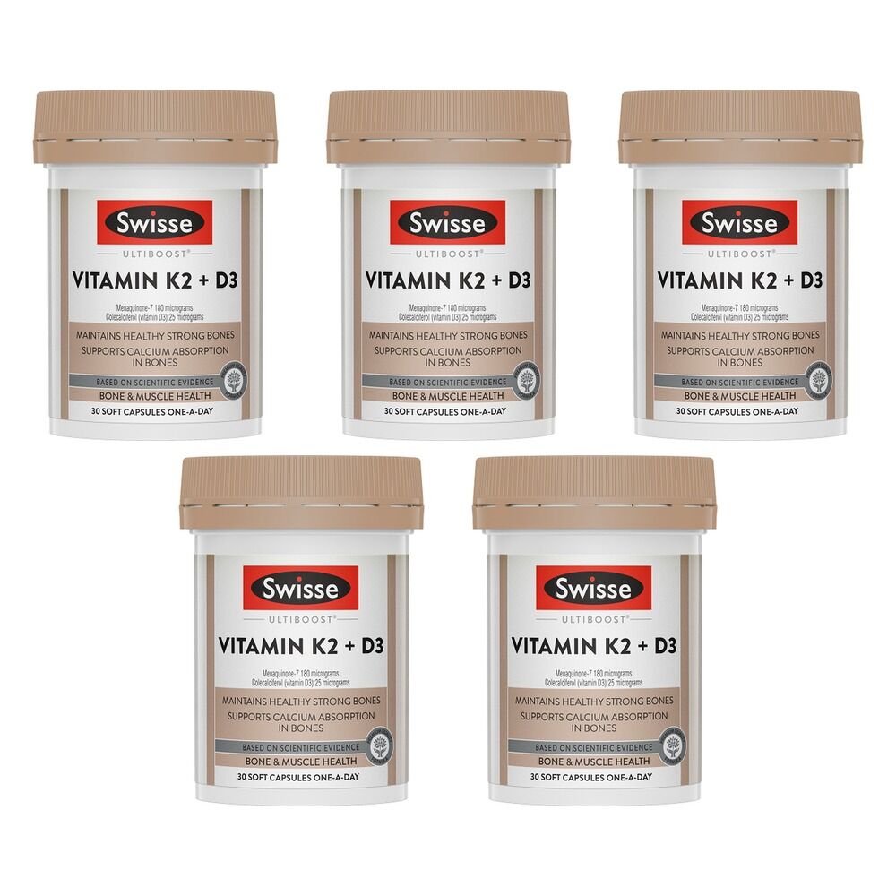 Swisse Ultiboost Vitamin K2 + D 30 Capsules Pack of 5