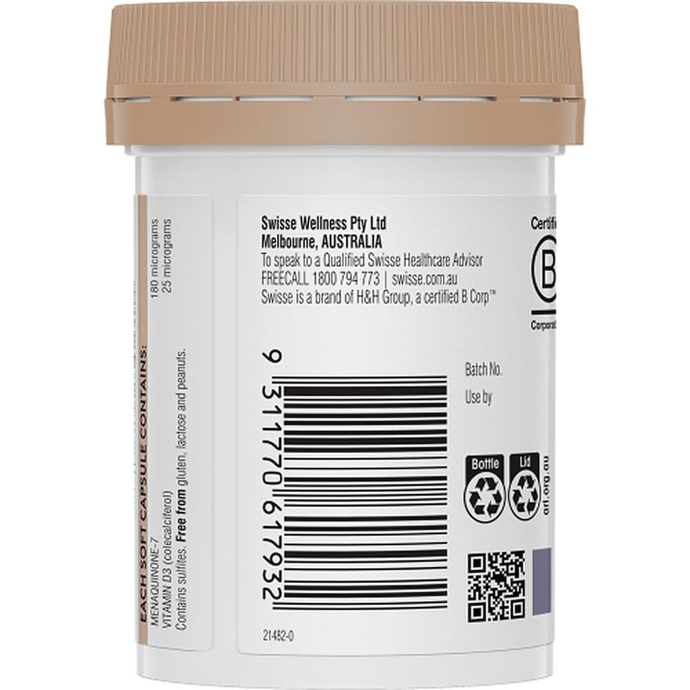 Swisse Ultiboost Vitamin K2 + D 30 Capsules