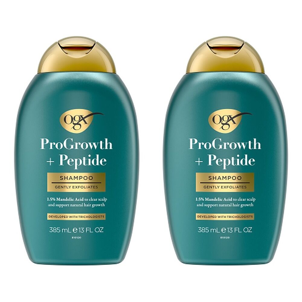 OGX ProGrowth + Peptide Clarifying Shampoo Scalp Exfoliant 385mL Pack of 2