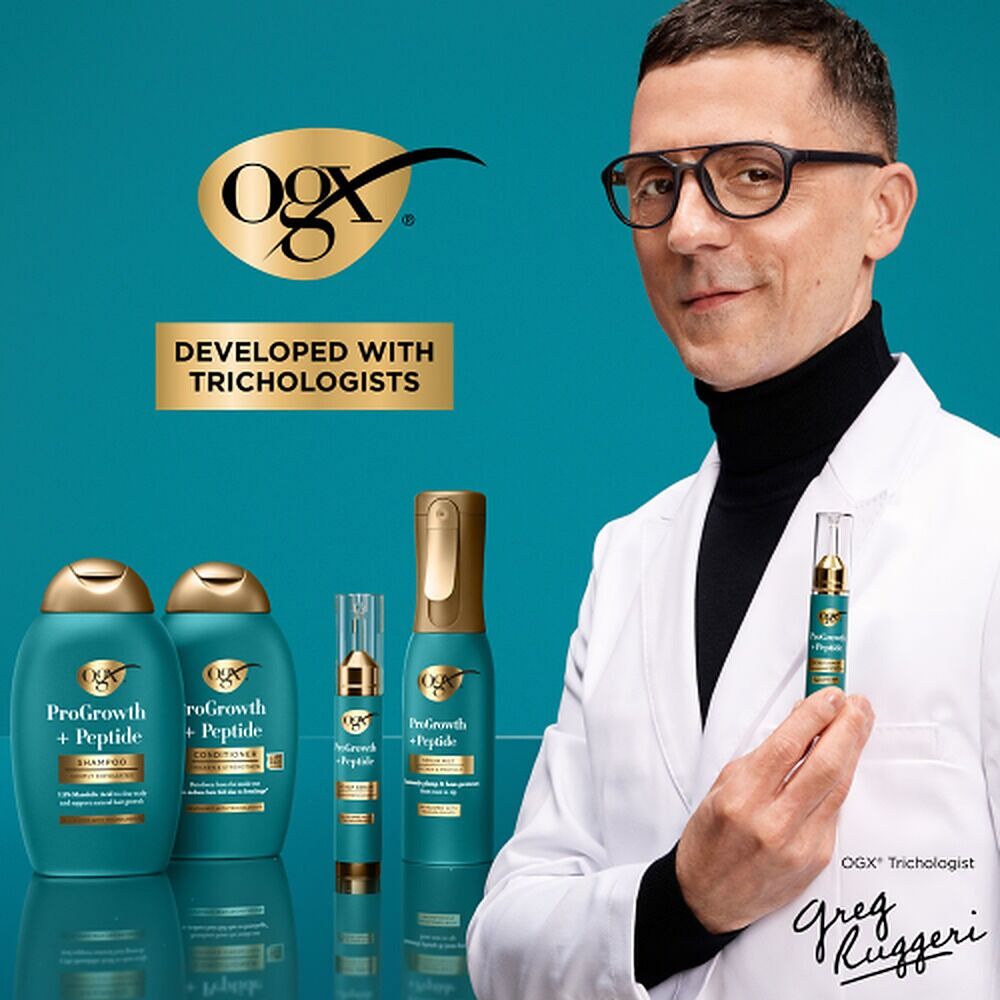 OGX ProGrowth + Peptide Clarifying Shampoo Scalp Exfoliant 385mL