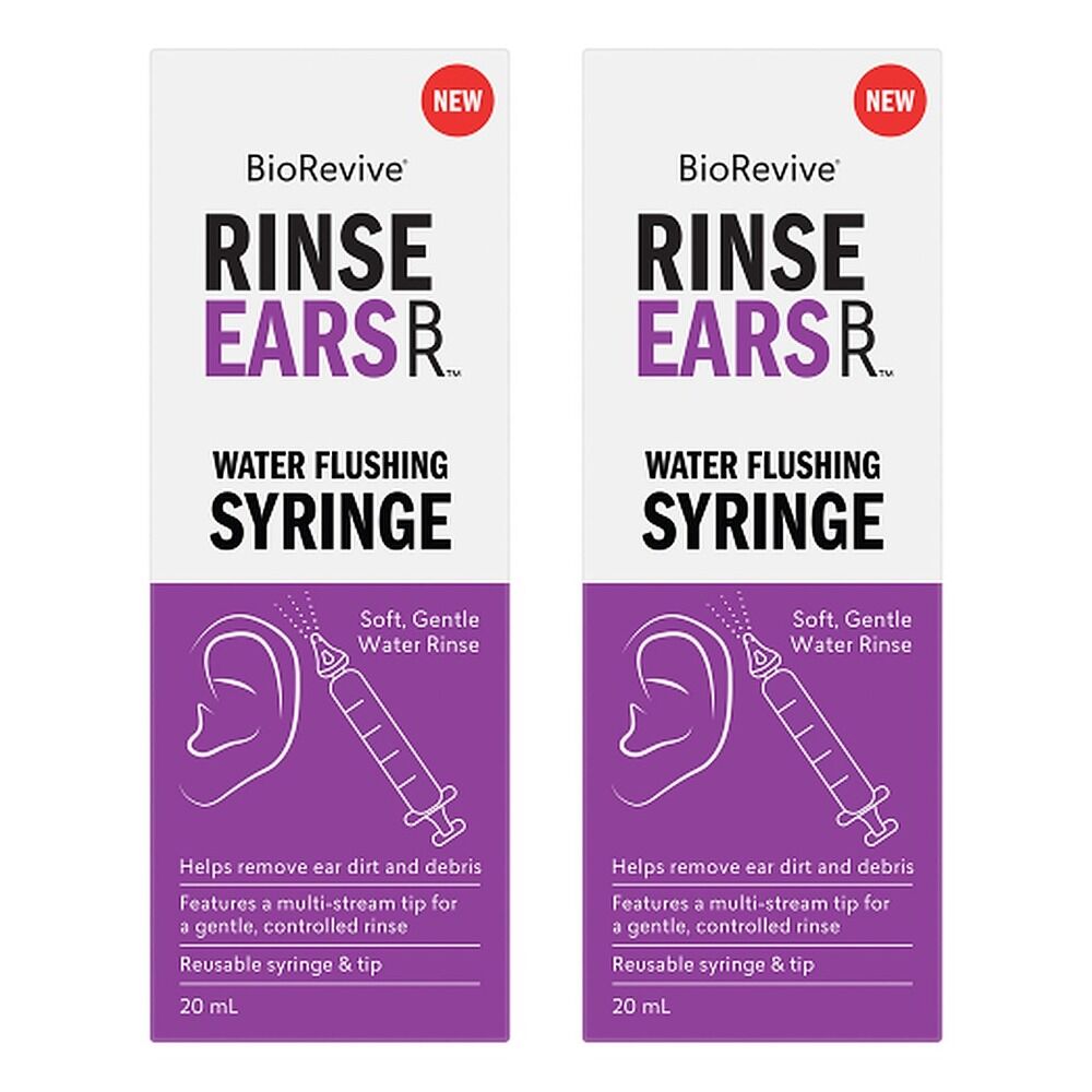 BioRevive RinseEars Water Flushing Syringe 20mL Pack of 2