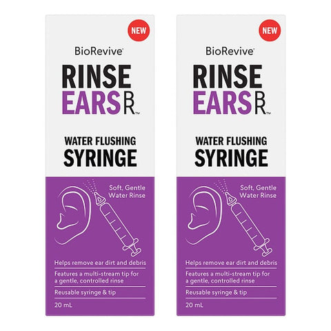 BioRevive RinseEars Water Flushing Syringe 20mL Pack of 2