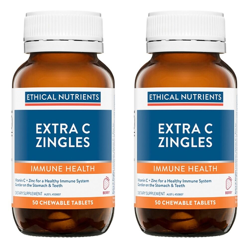 Ethical Nutrients Extra C Zingles Berry Chewable Tablets Pack of 2