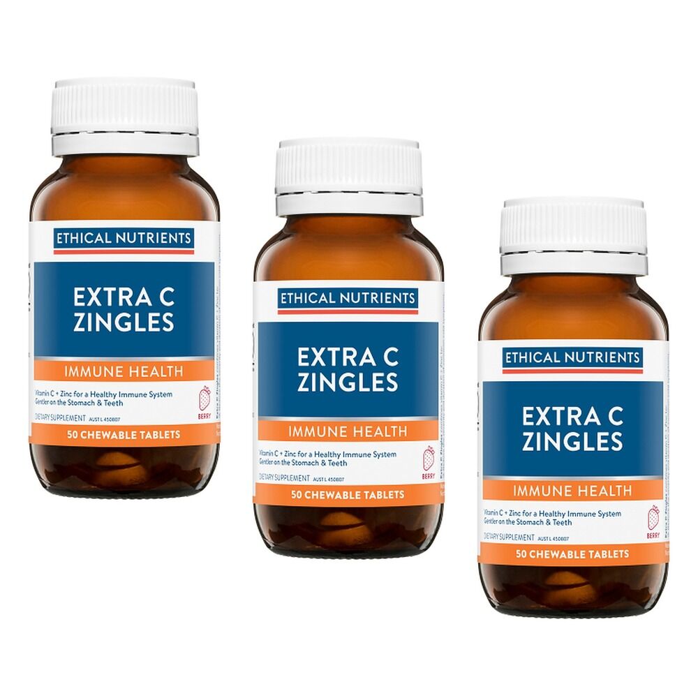 Ethical Nutrients Extra C Zingles Berry Chewable Tablets Pack of 3