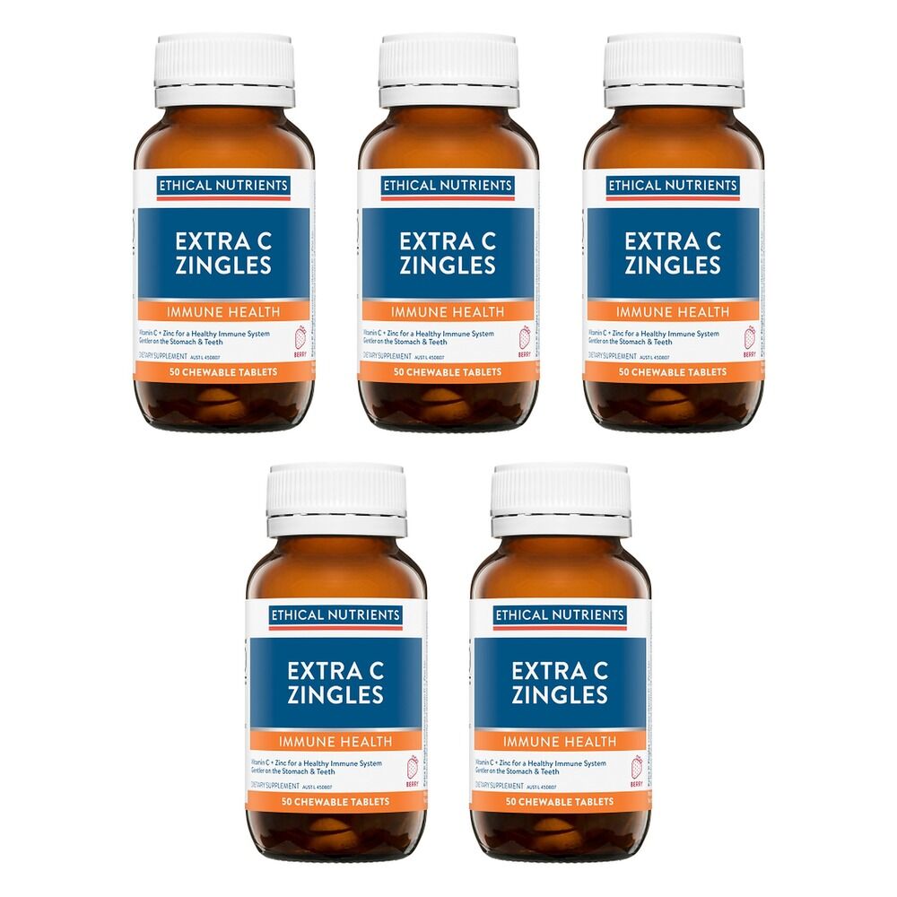 Ethical Nutrients Extra C Zingles Berry Chewable Tablets Pack of 5