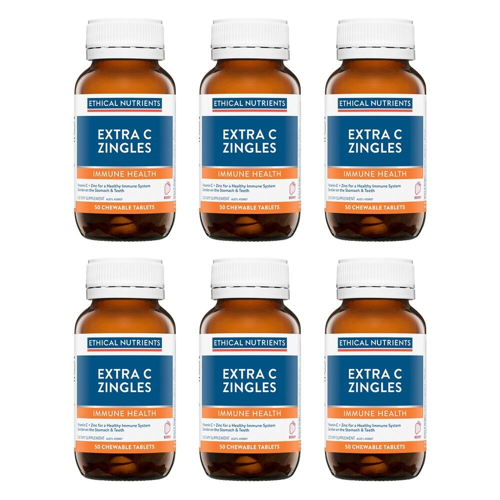 Ethical Nutrients Extra C Zingles Berry Chewable Tablets Pack of 6