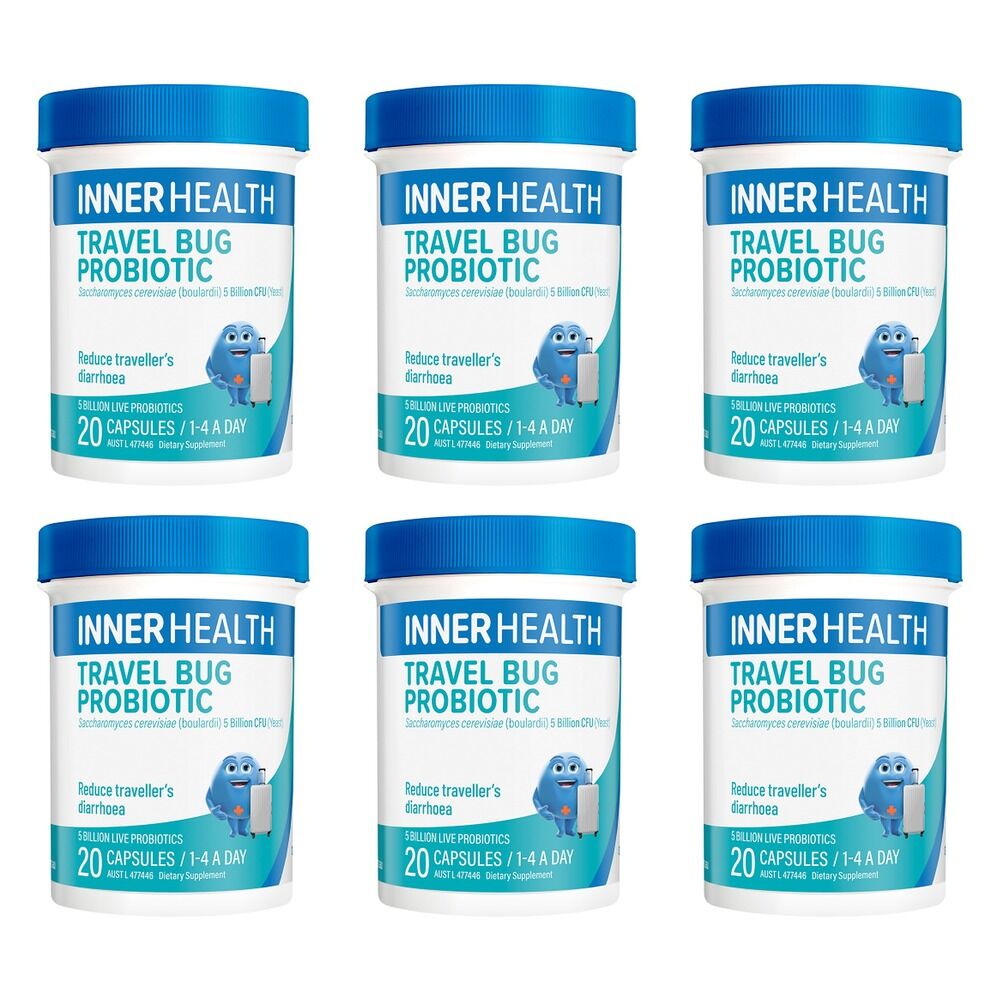 Inner Health Travel Bug Probiotic 20 Capsules Pack of 6
