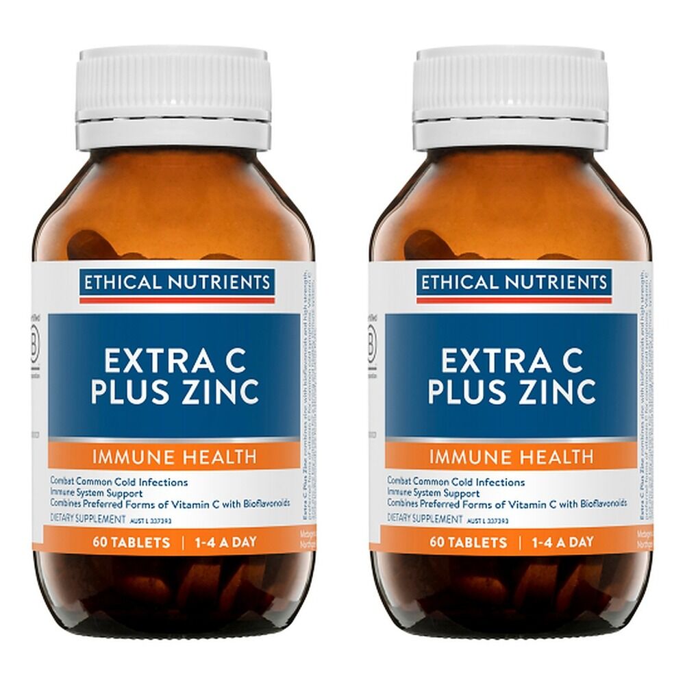 Ethical Nutrients Extra C Plus Zinc 60 Tablets Pack of 2