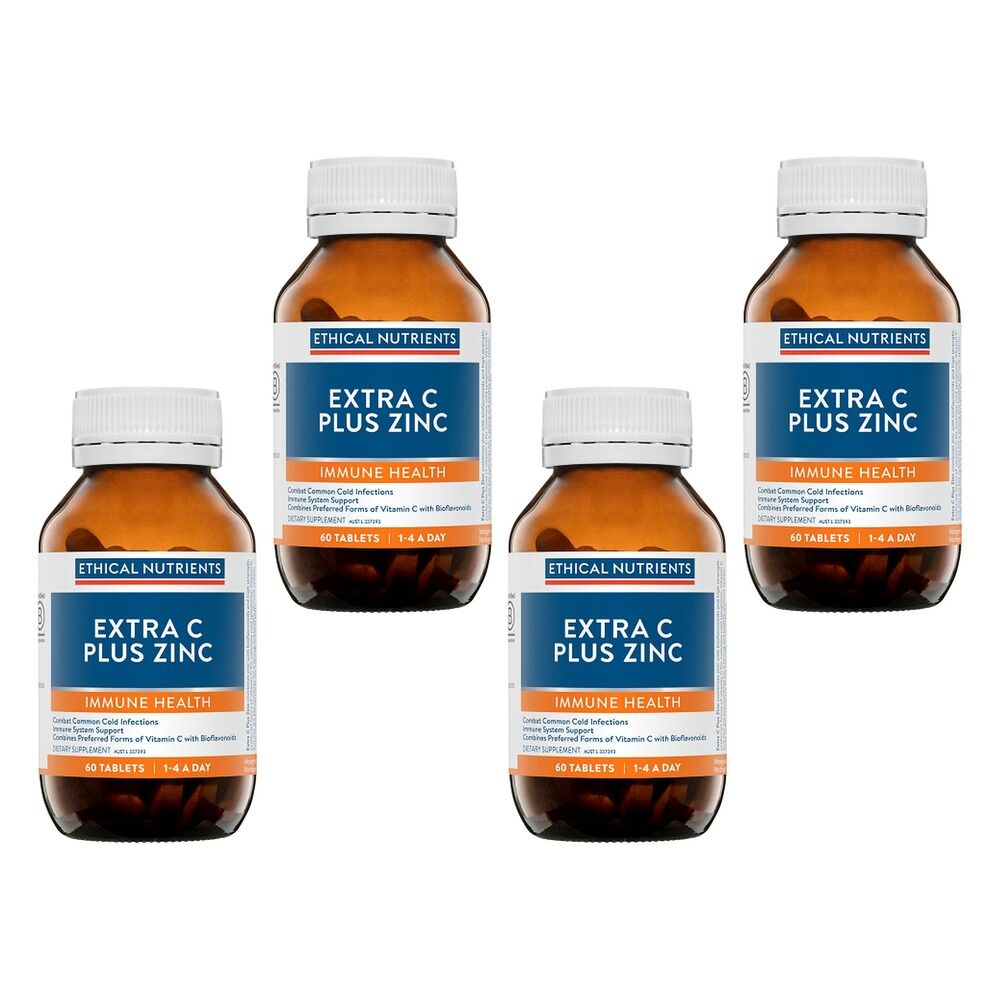 Ethical Nutrients Extra C Plus Zinc 60 Tablets Pack of 4