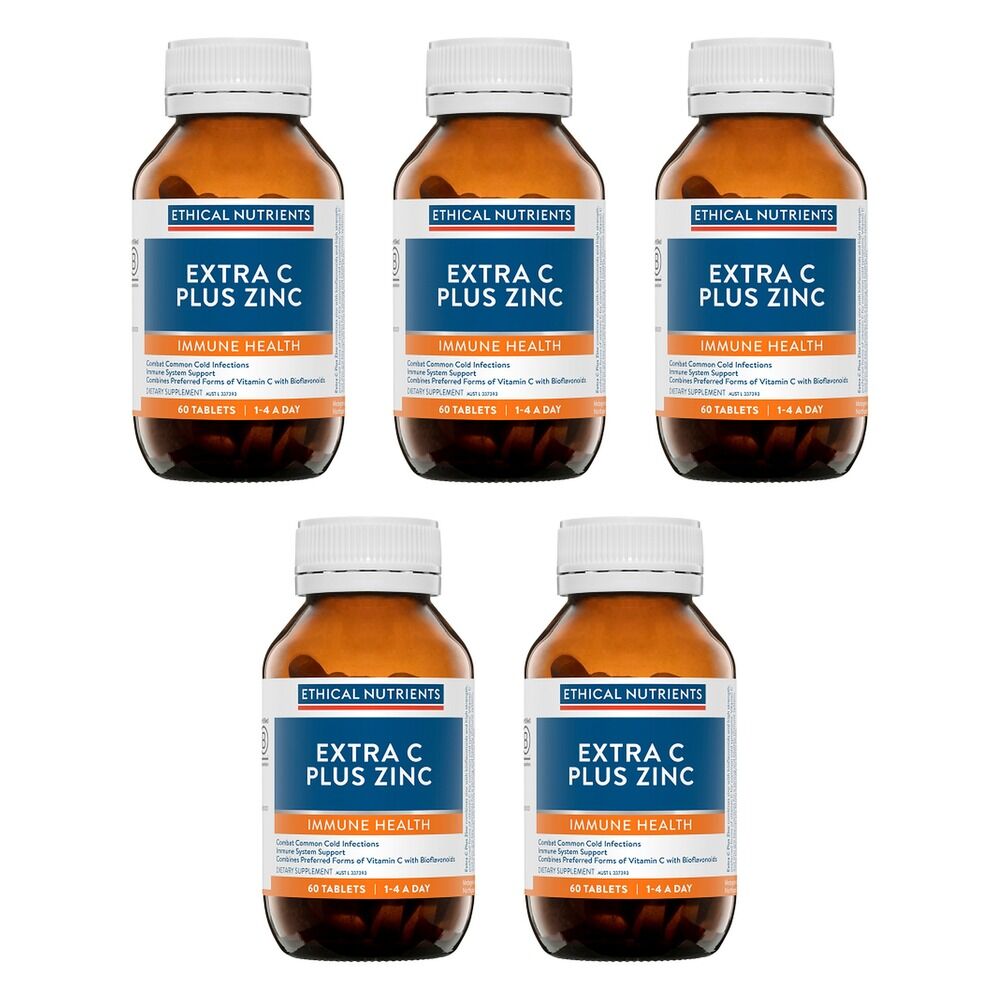 Ethical Nutrients Extra C Plus Zinc 60 Tablets Pack of 5