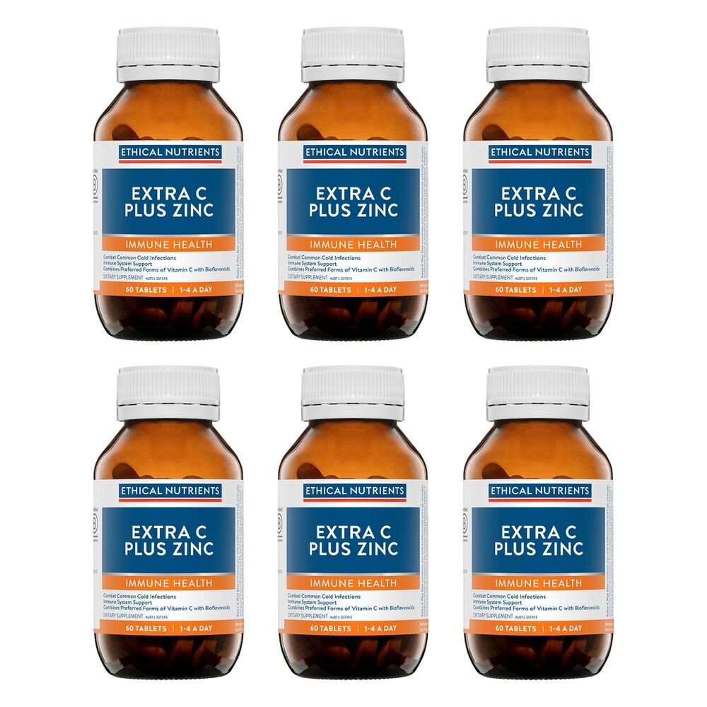 Ethical Nutrients Extra C Plus Zinc 60 Tablets Pack of 6