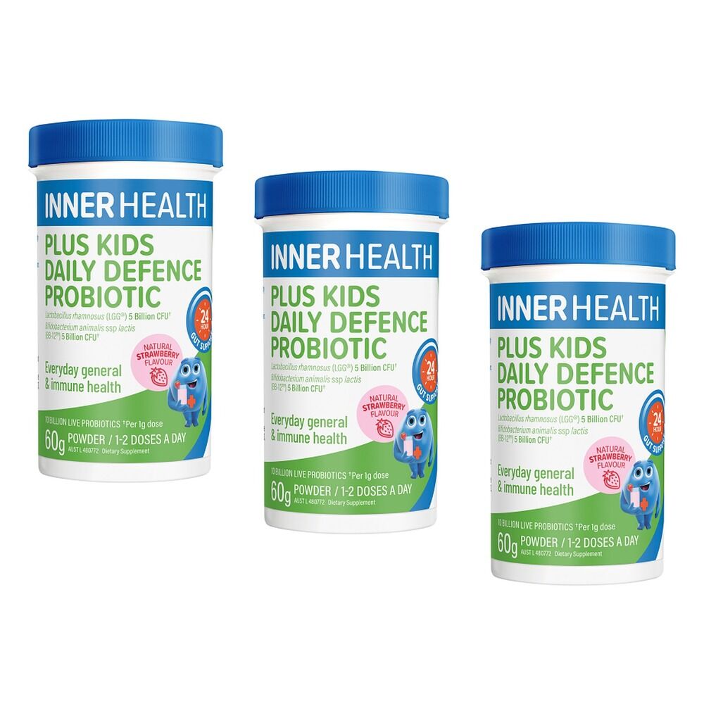 Inner Health Plus Kids Daily Defence Probiotic Strawberry 60g Pack of 3