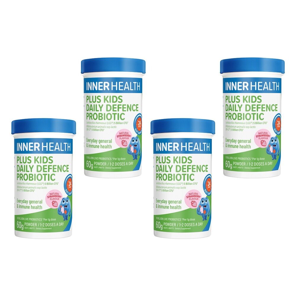 Inner Health Plus Kids Daily Defence Probiotic Strawberry 60g Pack of 4