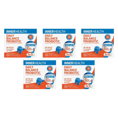 Inner Health Daily Balance Probiotic 120 Capsules Pack of 5