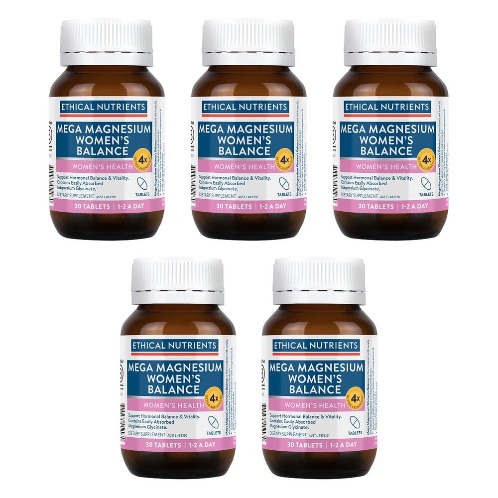 Ethical Nutrients Mega Magnesium Women's Balance 30 Tablets Pack of 5