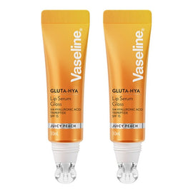Vaseline Gluta-Hya Lip Serum Gloss Juicy Peach 10mL Pack of 2