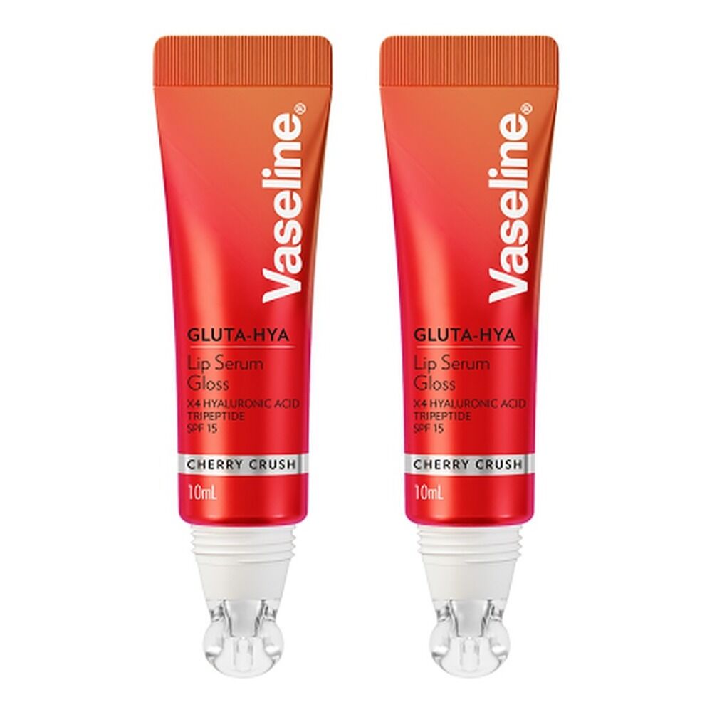 Vaseline Gluta-Hya Lip Serum Gloss Cherry Crush 10mL Pack of 2