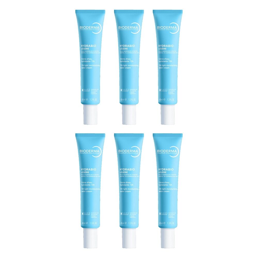 Bioderma Hydrabio Light Moisturising Water Cream 40ml Pack of 6