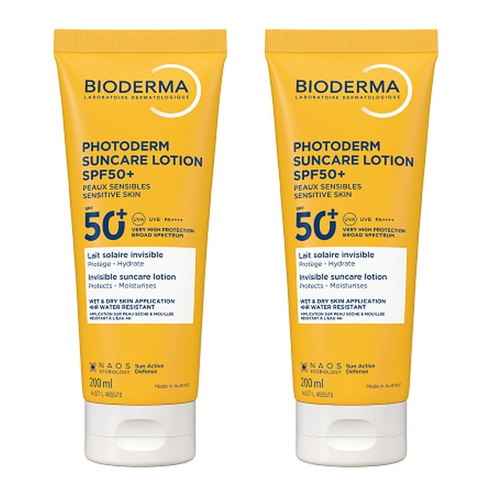 Bioderma Photoderm Suncare Lotion SPF50+ Invisible Face & Body Pack of 2
