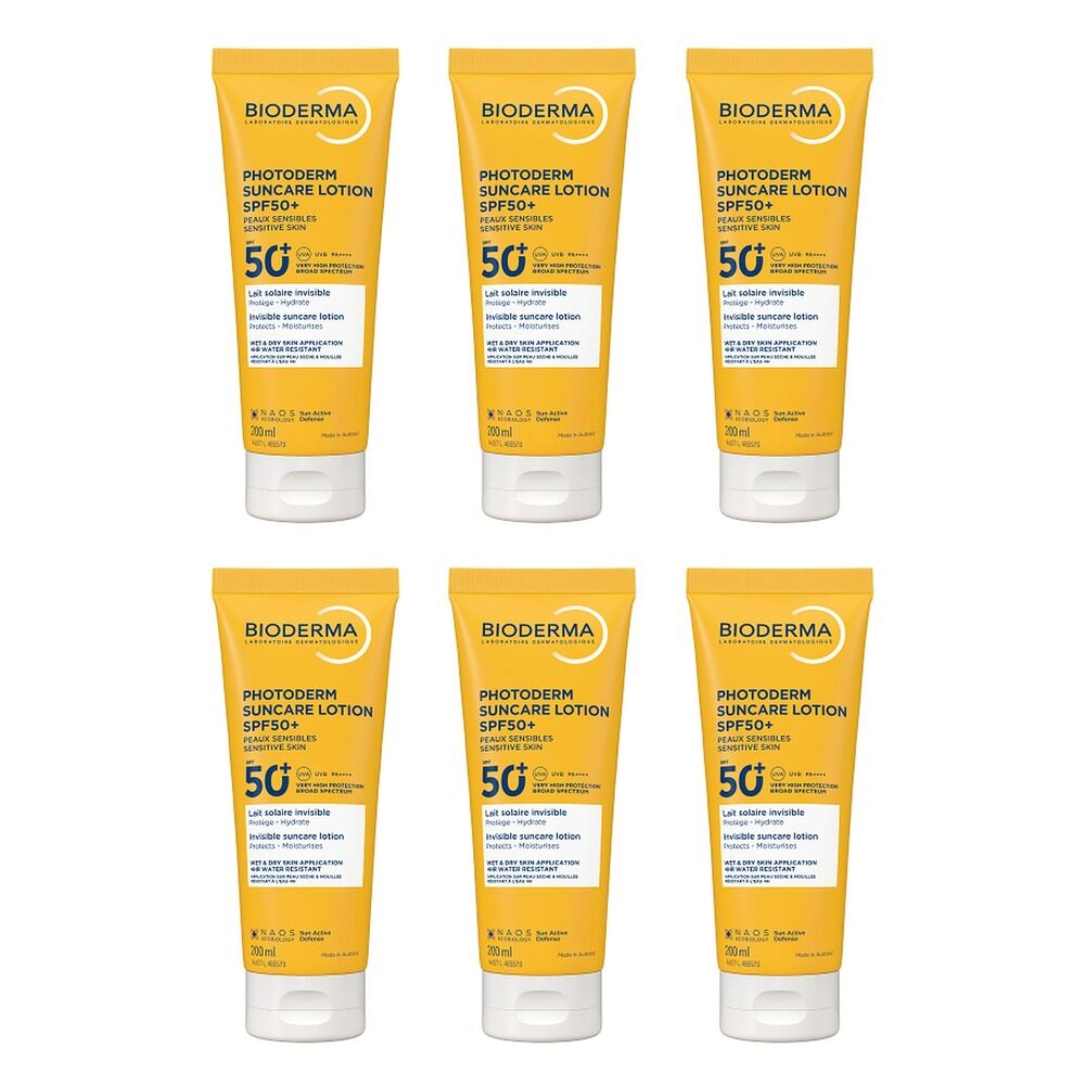Bioderma Photoderm Suncare Lotion SPF50+ Invisible Face & Body Pack of 6