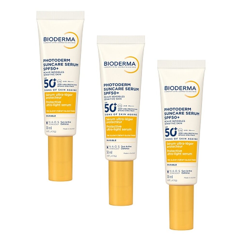 Bioderma Photoderm Suncare Serum SPF50 Dewy Glow Face Sunscreen 50mL Pack of 3
