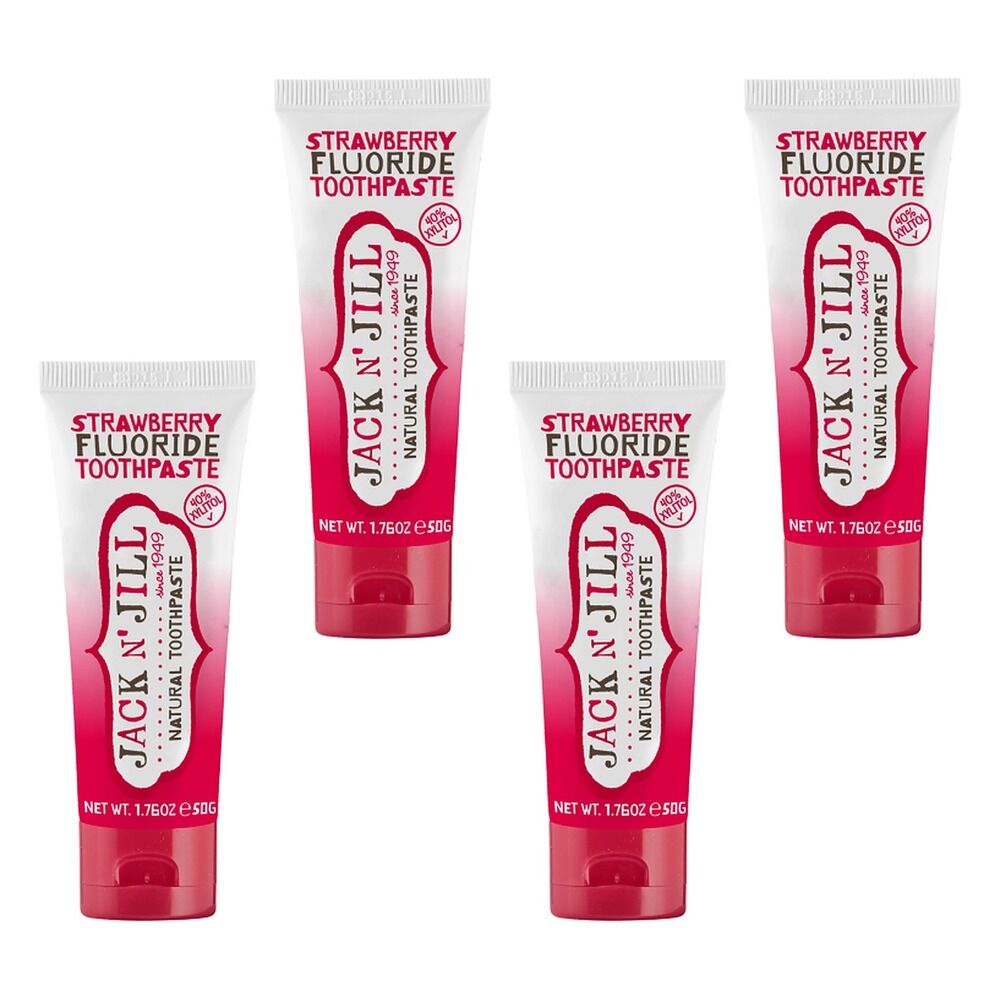 Jack N' Jill Natural Toothpaste Strawberry Fluoride 50g Pack of 4