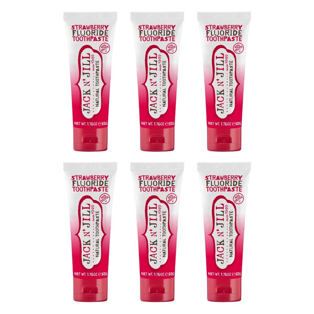 Jack N' Jill Natural Toothpaste Strawberry Fluoride 50g Pack of 6
