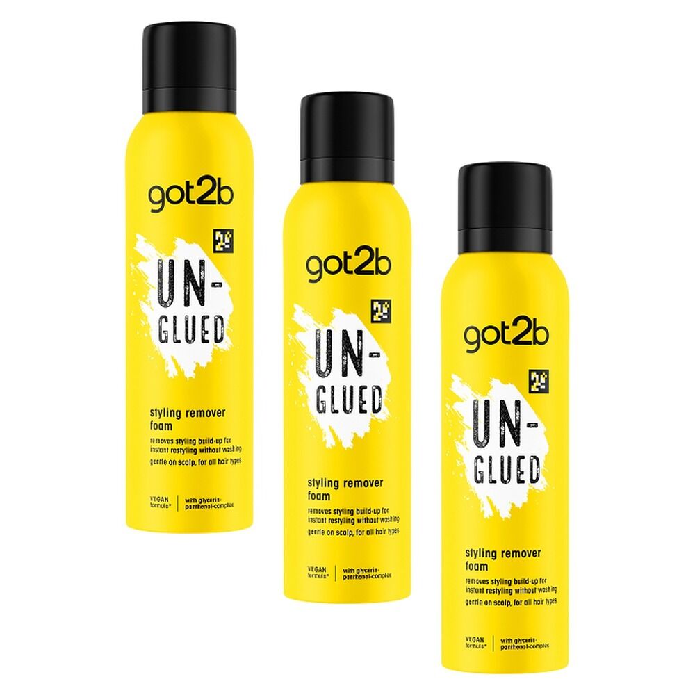 Got2B Un-Glued Styling & Hairspray Remover Foam 150mL Pack of 3
