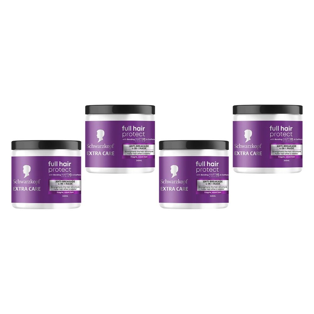 Schwarzkopf Extra Care Full Hair Protect Anti-Breakage 4in1 Mask 240mL Pack of 4
