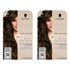 Schwarzkopf Creme Supreme 5-0 Natural Brown Hair Dye 245mL Pack of 2