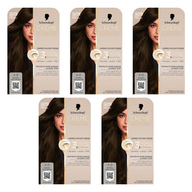 Schwarzkopf Creme Supreme 4-0 Natural Dark Brown Hair Dye 245mL Pack of 5