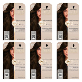 Schwarzkopf Creme Supreme 4-0 Natural Dark Brown Hair Dye 245mL Pack of 6