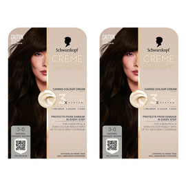 Schwarzkopf Creme Supreme 3-0 Natural Darkest Brown Hair Dye 245mL Pack of 2