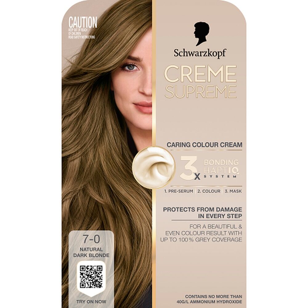 Schwarzkopf Creme Supreme 7-0 Natural Dark Blonde Hair Dye 245mL