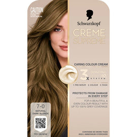 Schwarzkopf Creme Supreme 7-0 Natural Dark Blonde Hair Dye 245mL