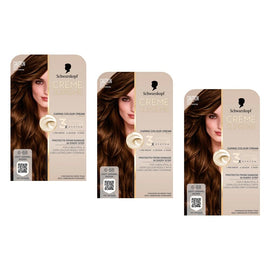 Schwarzkopf Creme Supreme 6-68 Light Caramel Brown Hair Dye 245mL Pack of 3