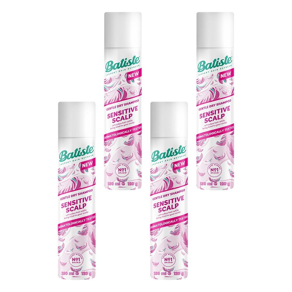 Batiste Dry Shampoo Sensitive Scalp Lightly Fragranced 200mL Pack of 4