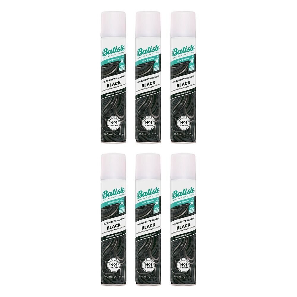 Batiste Black Colour Dry Shampoo 200mL Pack of 6